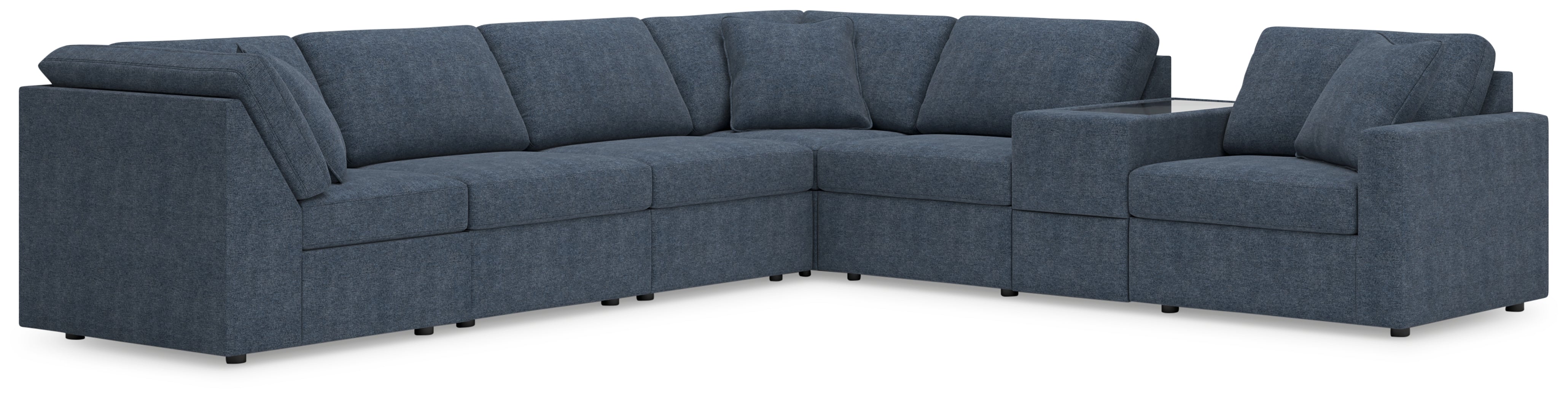 Hoover Furniture Outlet - Ashley Furniture - Modmax 7-Piece Sectional - 7-Piece Sectional with Storage Console / Ink - 92121S32