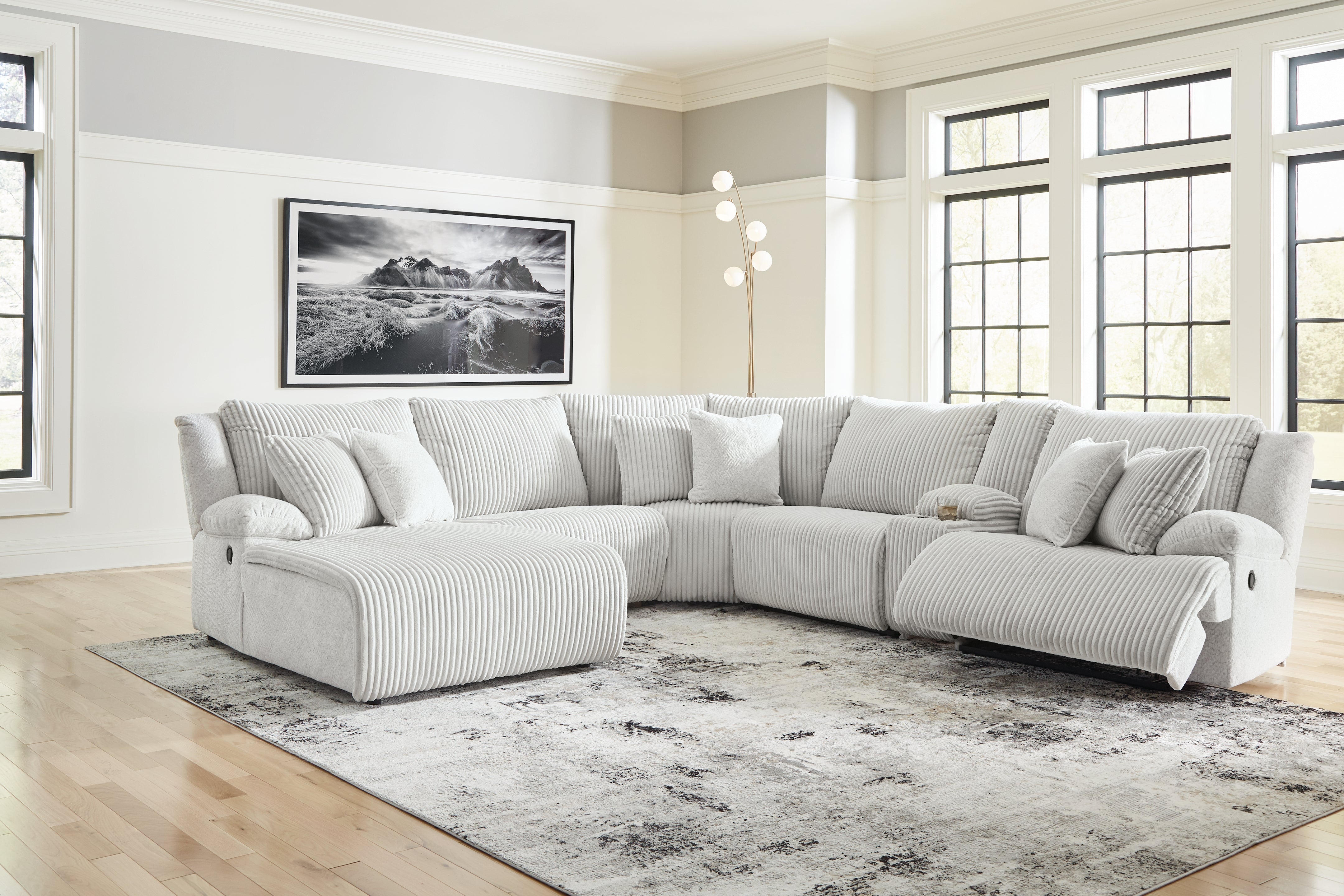 Hoover Furniture Outlet - Ashley Furniture - Top Tier 6-Piece Reclining Sectional with Chaise - 6-Piece Reclining Sectional with Chaise - 92706S2