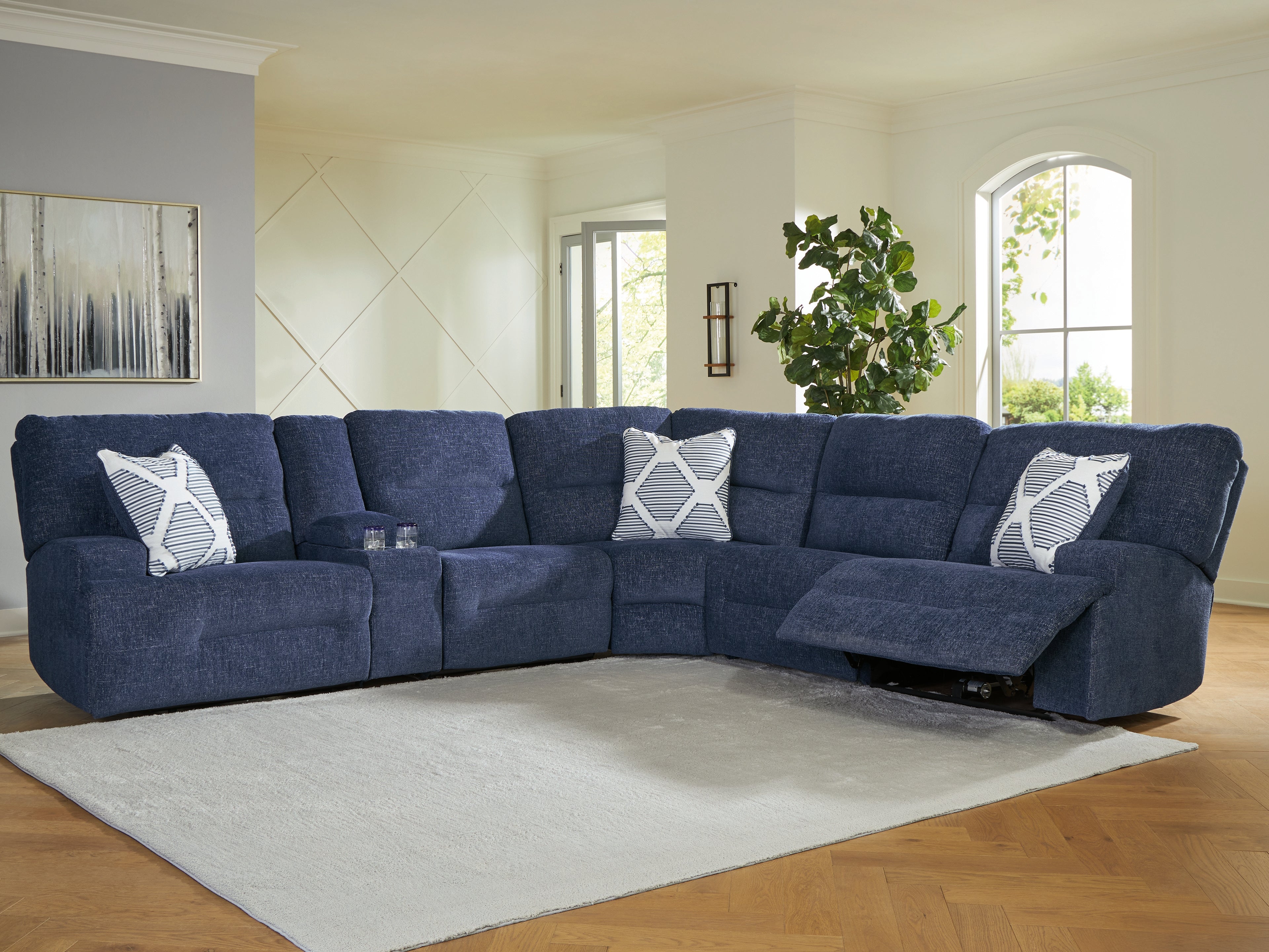 Hoover Furniture Outlet - Ashley Furniture - Acklen Place 6-Piece Power Reclining Sectional - 6-Piece Power Reclining Sectional - 93607S15