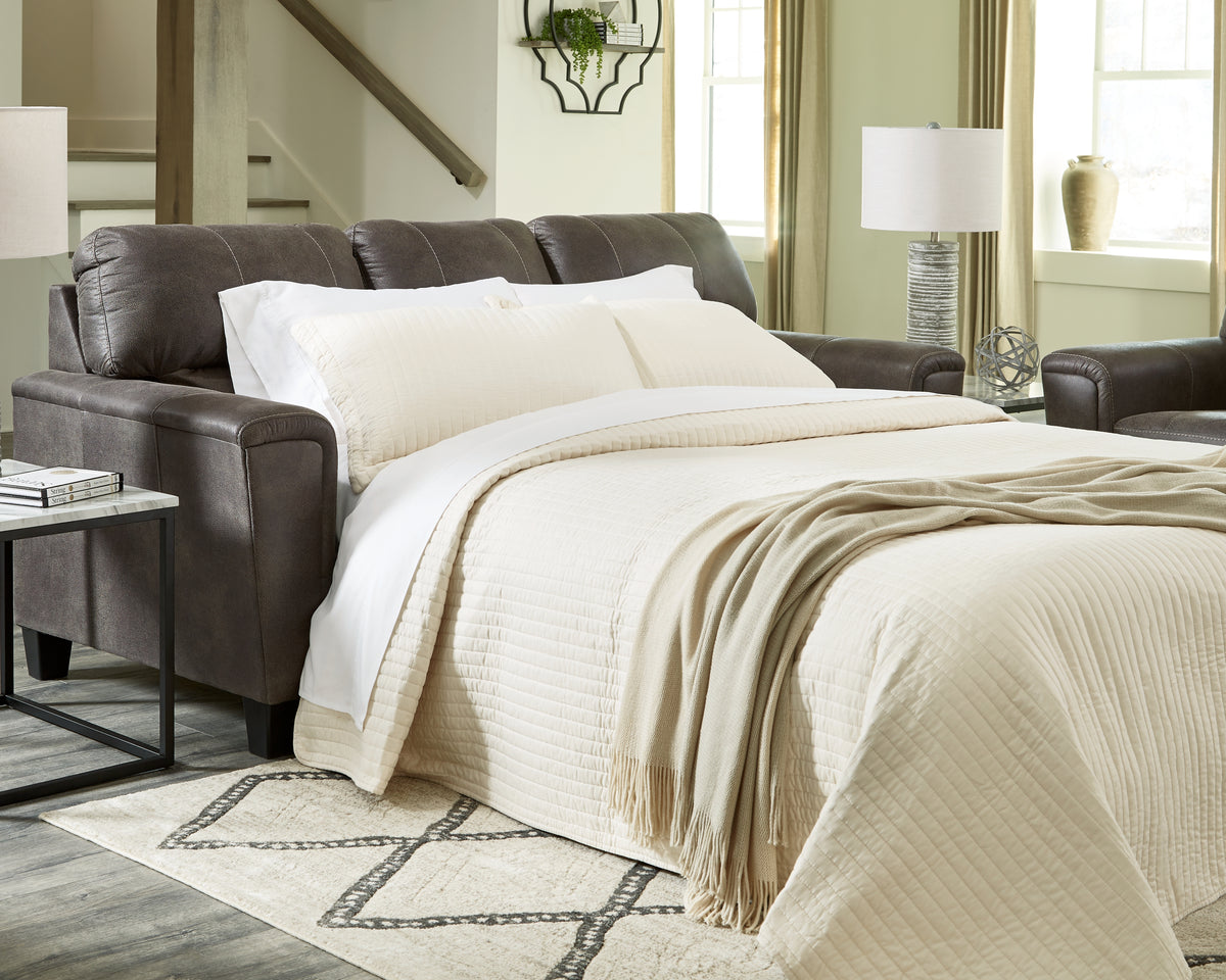 Hoover Furniture Outlet - Ashley Furniture - Navi Queen Sofa Sleeper - Queen Sofa Sleeper / Smoke - 9400239