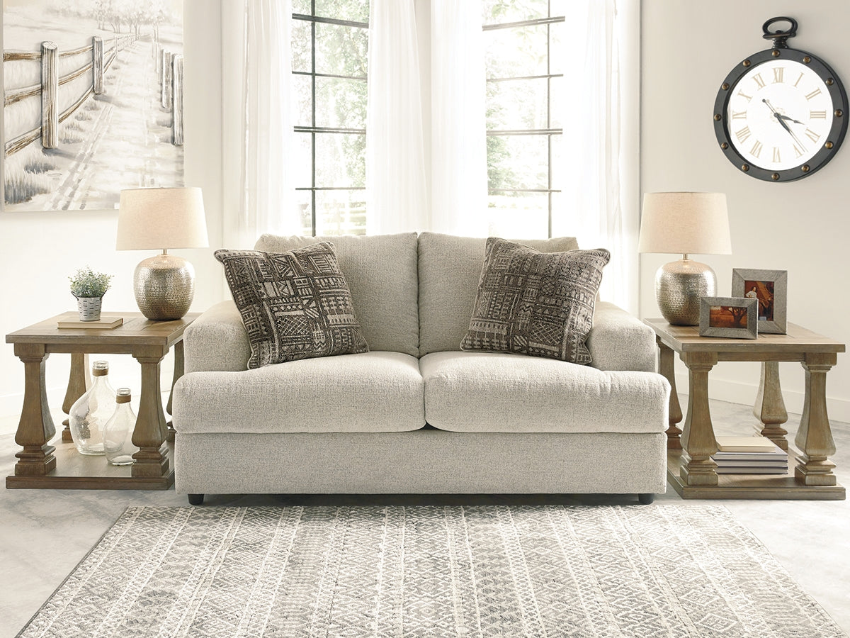 Hoover Furniture Outlet - Ashley Furniture - Soletren Loveseat - Loveseat / Stone - 9510435