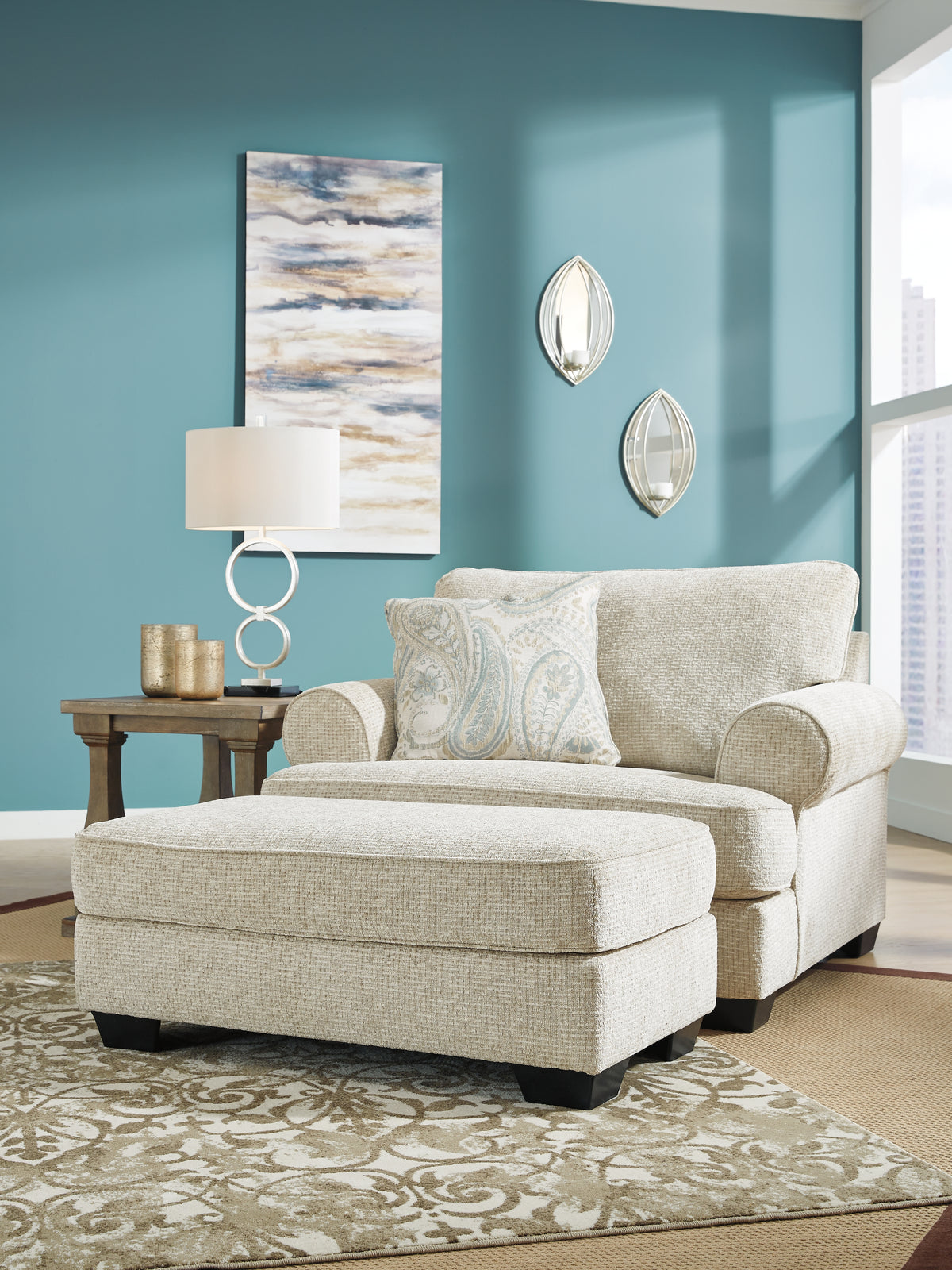 Hoover Furniture Outlet - Ashley Furniture - Monaghan Oversized Chair and Ottoman - Oversized Chair and Ottoman - 96205U1