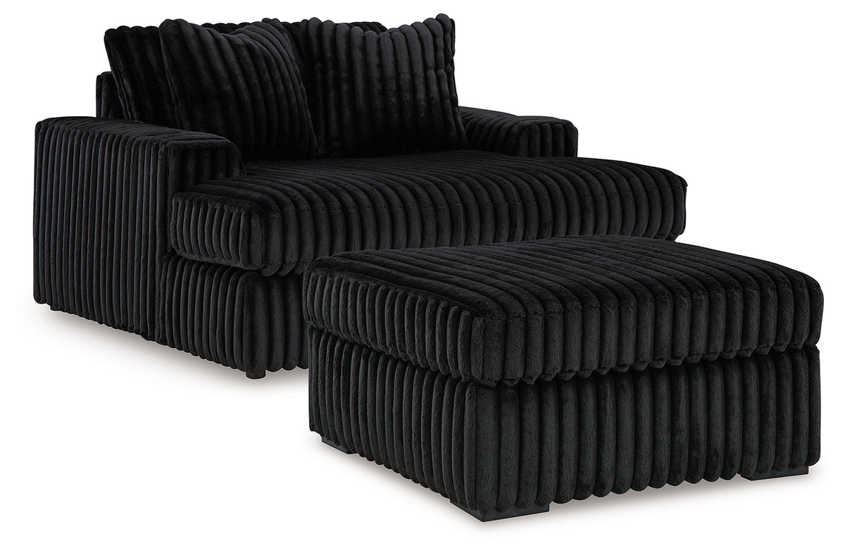 Hoover Furniture Outlet - Ashley Furniture - Midnight-Madness Oversized Chaise and Oversized Accent Ottoman - Oversized Chaise and Oversized Accent Ottoman - 98103U10