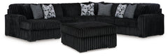 Hoover Furniture Outlet - Ashley Furniture - Midnight-Madness 4-Piece Sectional and Ottoman - 4-Piece Sectional and Ottoman - 98103U6