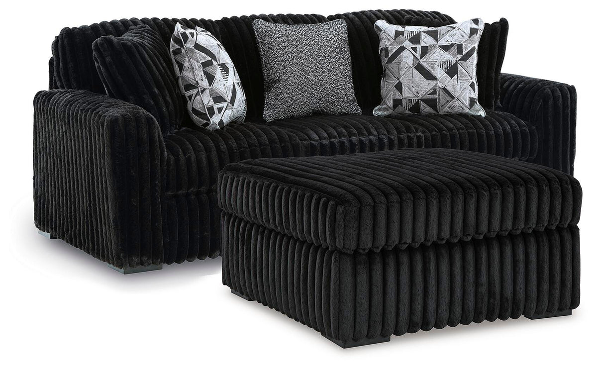 Hoover Furniture Outlet - Ashley Furniture - Midnight-Madness Sofa and Oversized Ottoman - Sofa and Oversized Ottoman - 98103U16