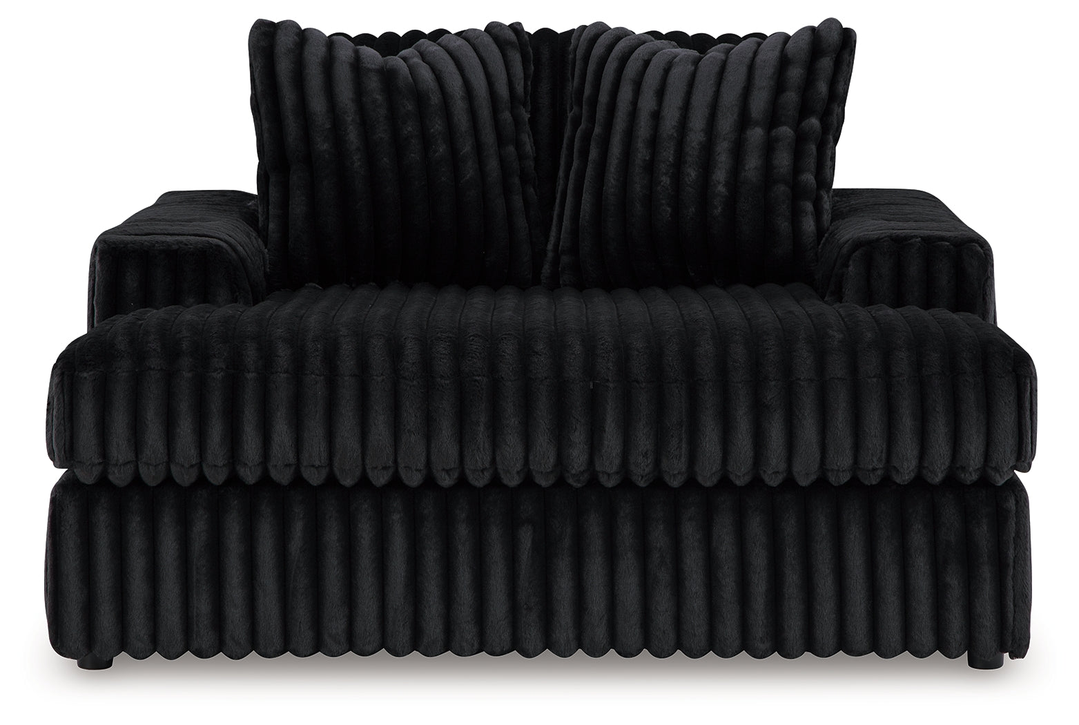 Hoover Furniture Outlet - Ashley Furniture - Midnight-Madness 2-Piece Sectional and Oversized Chaise - 2-Piece Sectional and Oversized Chaise / Onyx - 98103U5