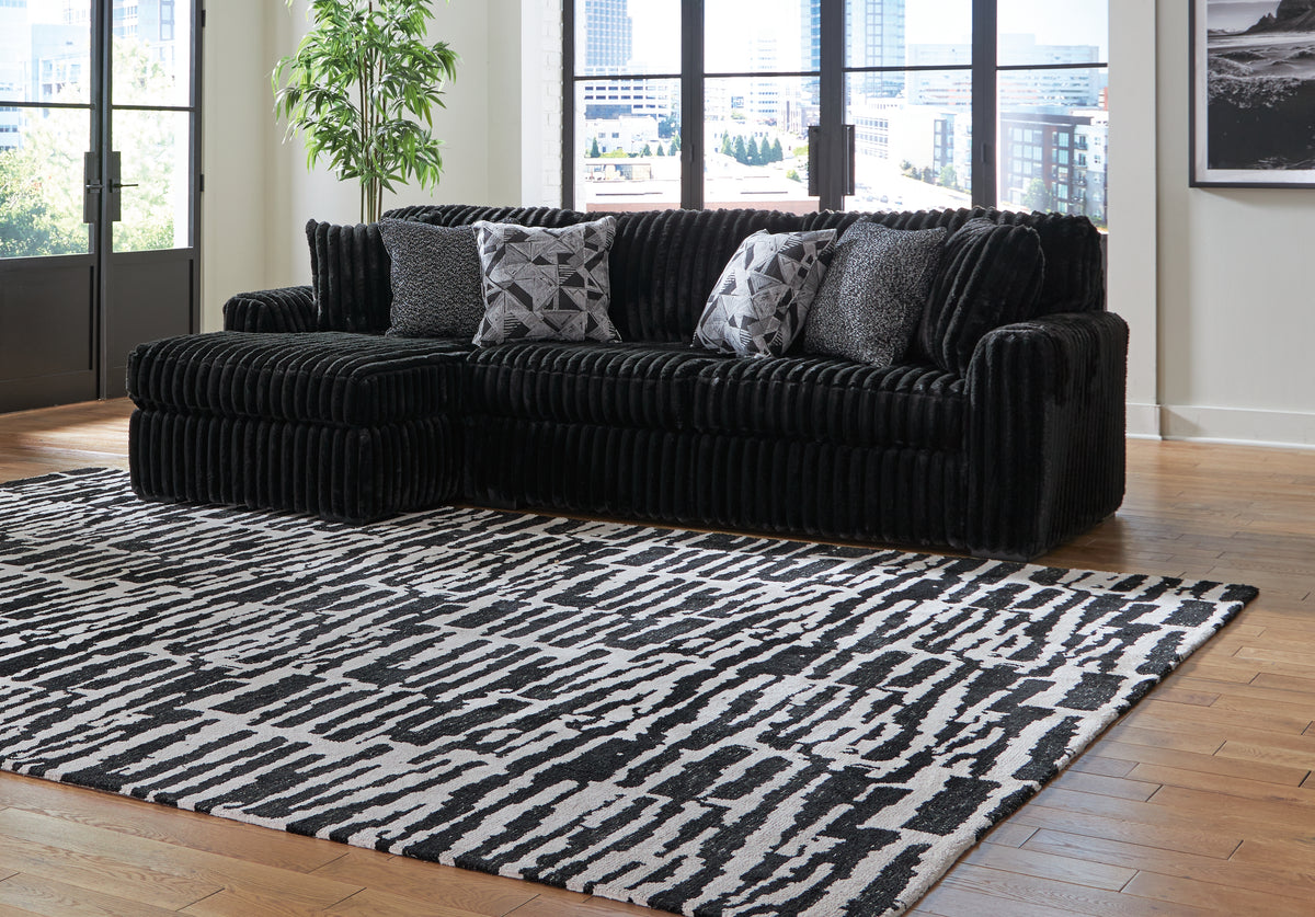 Hoover Furniture Outlet - Ashley Furniture - Midnight-Madness 2-Piece Sectional Sofa with Chaise - RAF 2-Piece Sectional Sofa with Chaise - 98103S1