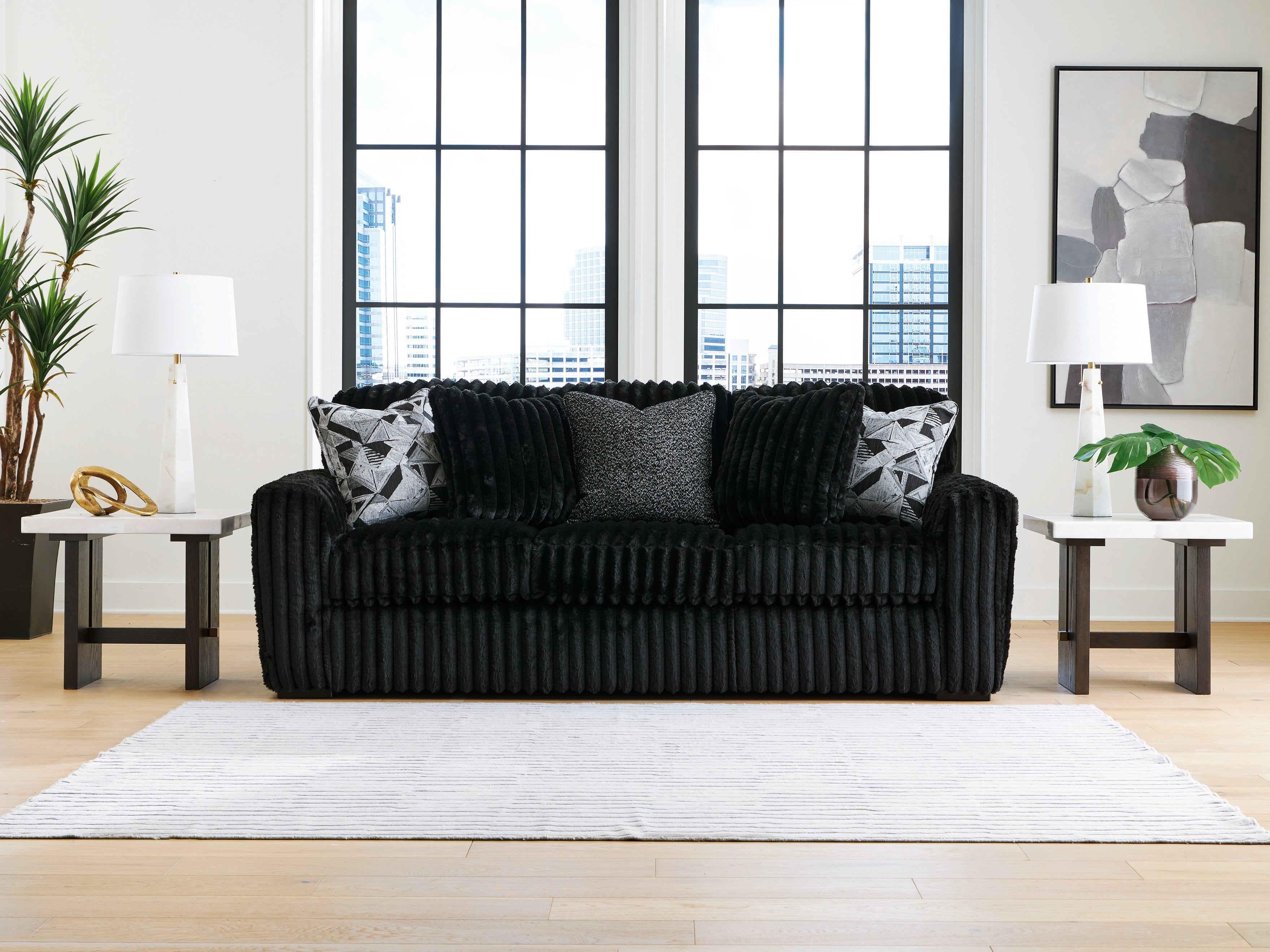 Hoover Furniture Outlet - Ashley Furniture - Midnight-Madness Sofa - Sofa / Onyx - 9810338
