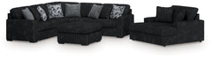 Hoover Furniture Outlet - Ashley Furniture - Midnight-Madness 3-Piece Sectional, Chaise and Oversized Accent Ottoman - 3-Piece Sectional, Chaise and Oversized Accent Ottoman - 98103U1