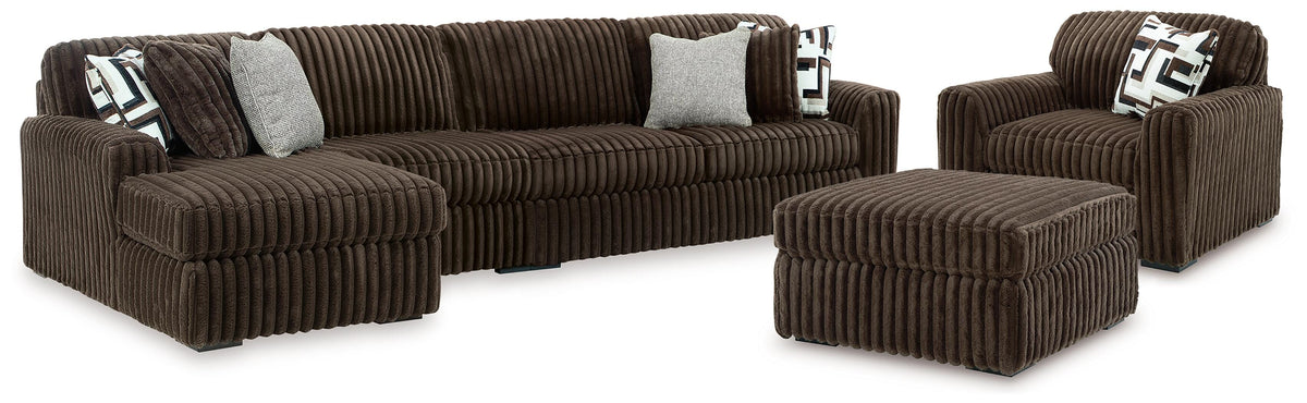 Hoover Furniture Outlet - Ashley Furniture - Midnight-Madness 3-Piece Sectional, Oversized Chair and Ottoman - 3-Piece Sectional, Oversized Chair and Ottoman - 98104U10