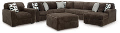 Midnight-Madness 4-Piece Sectional with Chaise, Oversized Chair and Ottoman