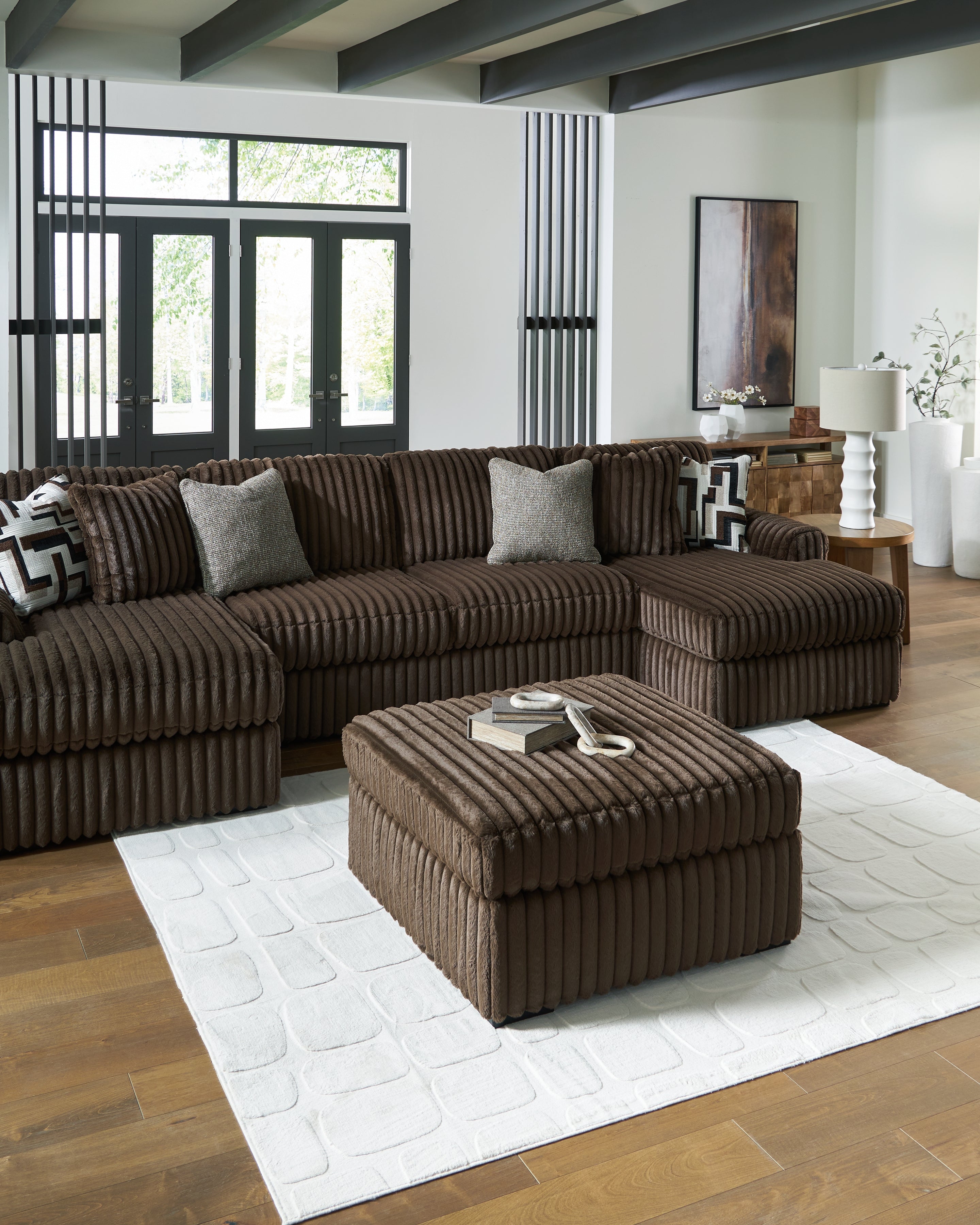 Hoover Furniture Outlet - Ashley Furniture - Midnight-Madness Super Chaise - RAF Super Chaise / Onyx - 98103S8