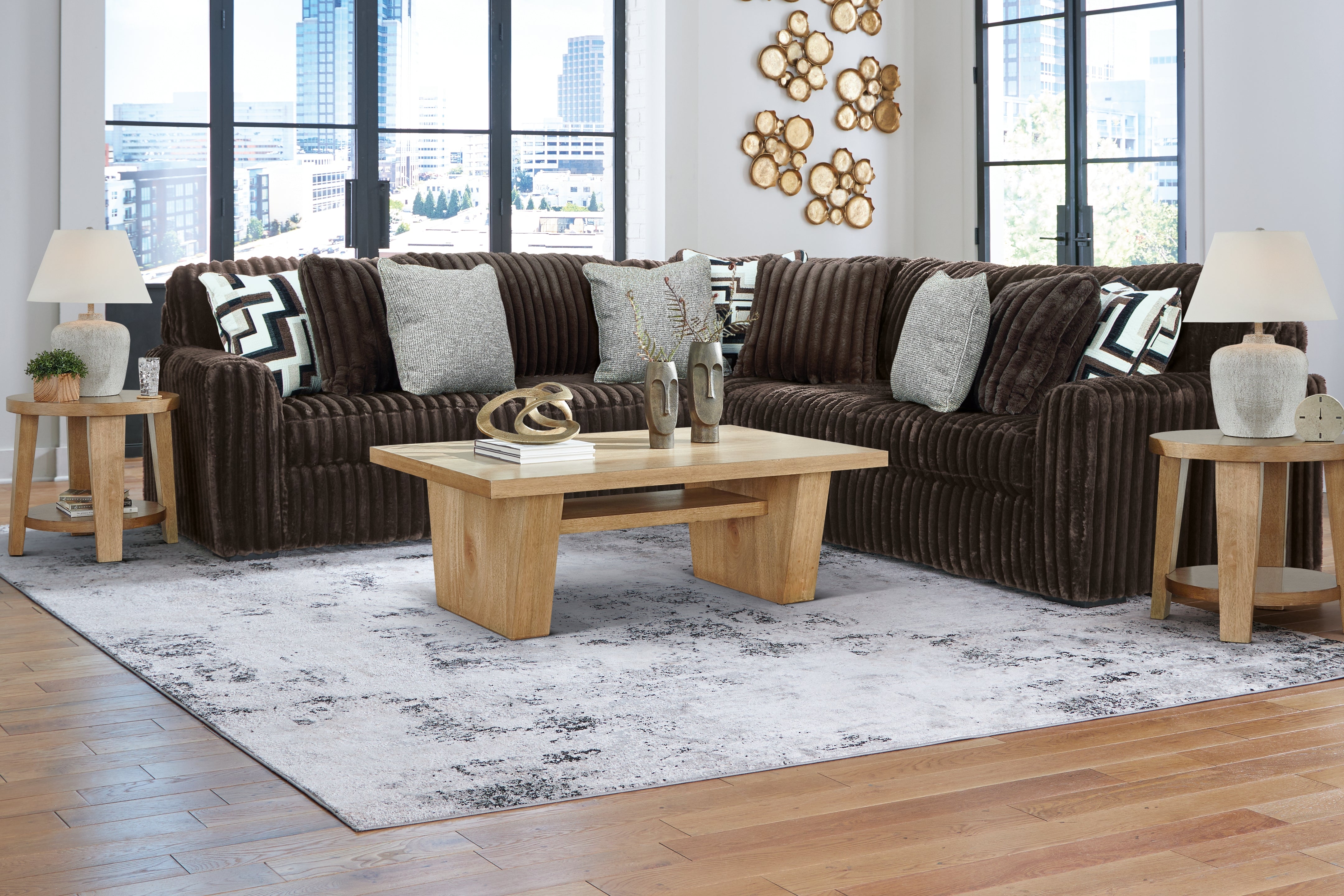 Hoover Furniture Outlet - Ashley Furniture - Midnight-Madness 2-Piece Sectional - LAF 2-Piece Sectional / Onyx - 98103S7