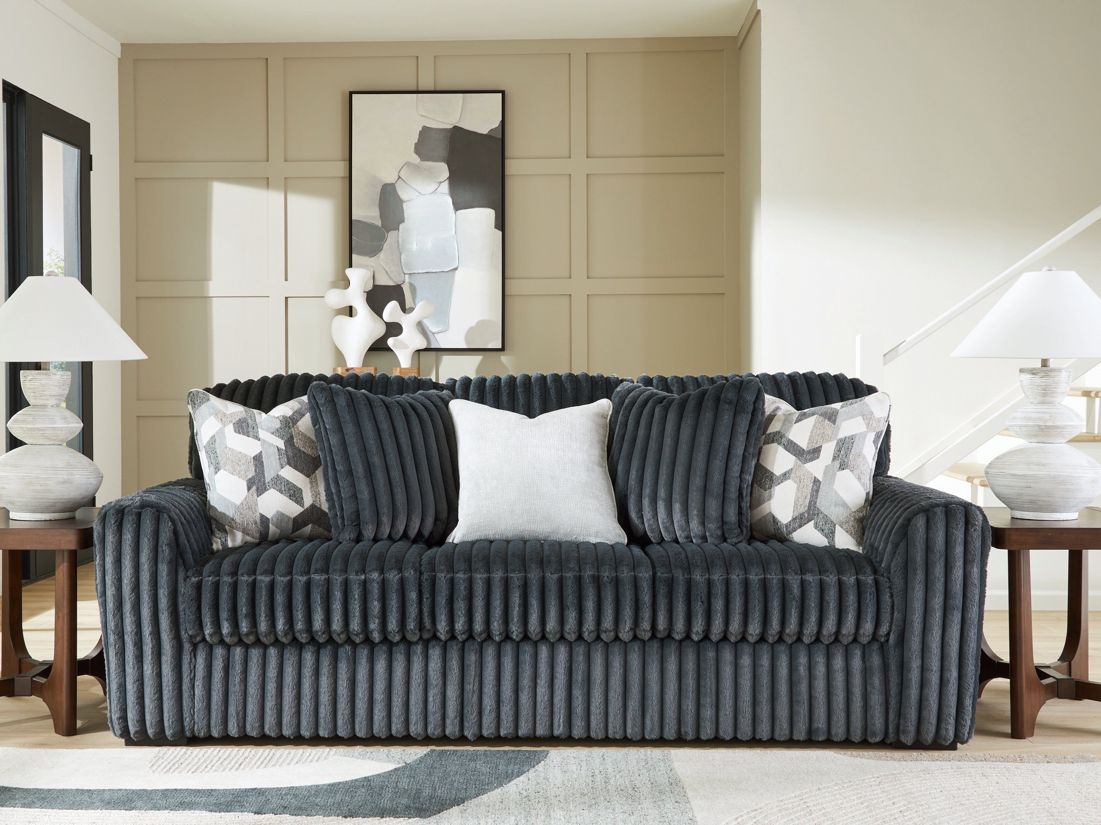Hoover Furniture Outlet - Ashley Furniture - Midnight-Madness Sofa - Sofa / Gunmetal - 9810538