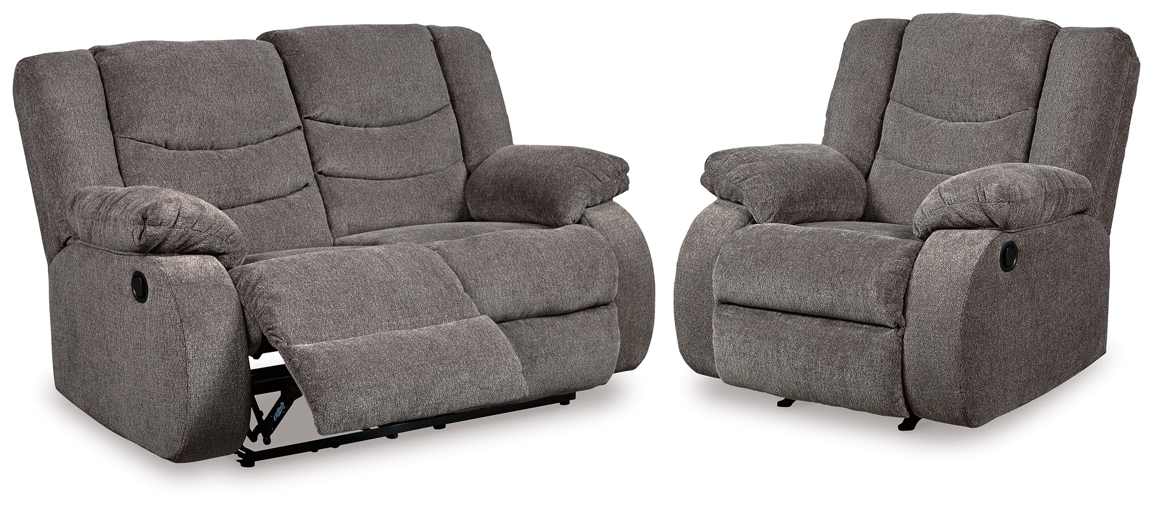 Hoover Furniture Outlet - Ashley Furniture - Tulen Reclining Loveseat and Recliner - Reclining Loveseat and Recliner - 98606U3