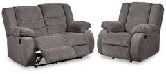 Hoover Furniture Outlet - Ashley Furniture - Tulen Reclining Loveseat and Recliner - Reclining Loveseat and Recliner - 98606U3