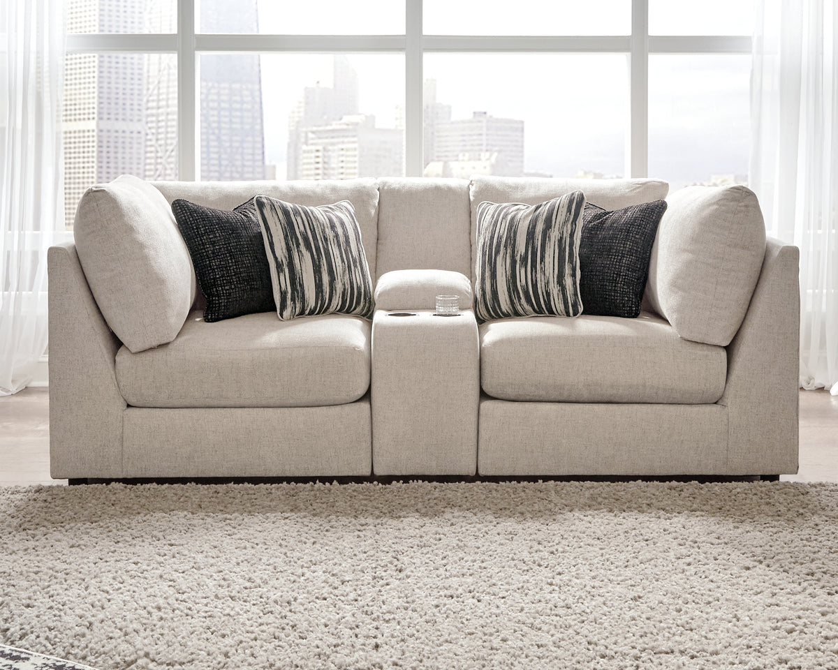 Hoover Furniture Outlet - Ashley Furniture - Kellway 3-Piece Sectional Loveseat - 3-Piece Sectional Loveseat / Bisque - 98707S8