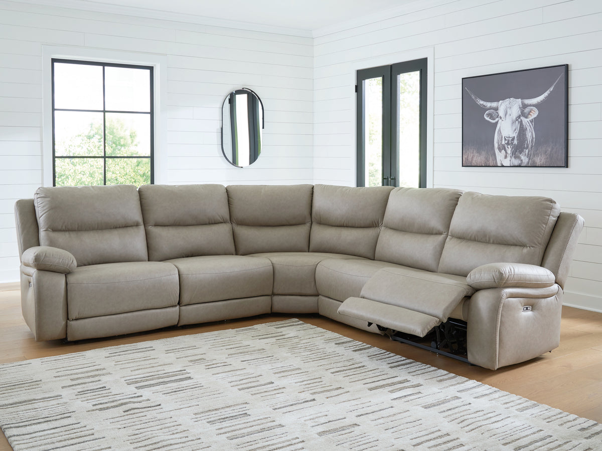 Hoover Furniture Outlet - Ashley Furniture - Narwhal Place 5-Piece Power Reclining Sectional - 5-Piece Power Reclining Sectional - PC99201S8