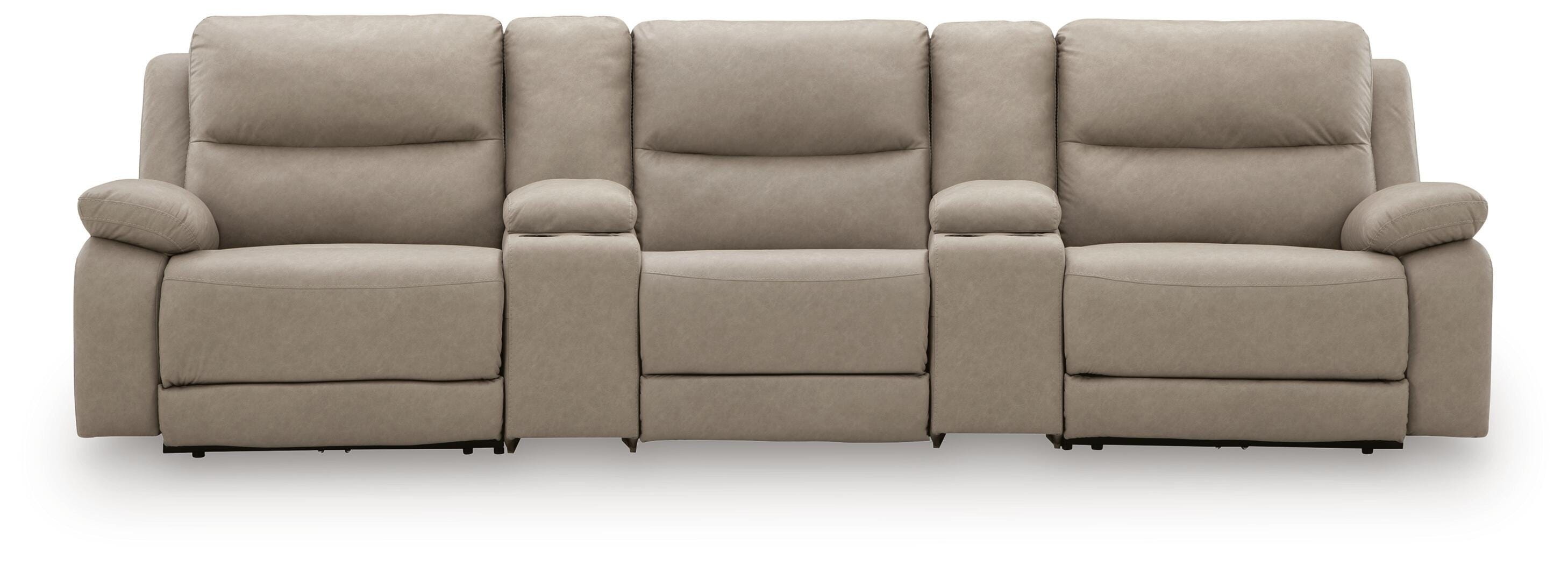 Hoover Furniture Outlet - Ashley Furniture - Narwhal Place 5-Piece Reclining Sectional with Storage Consoles - 5-Piece Reclining Sectional with Storage Consoles - PC99201S39