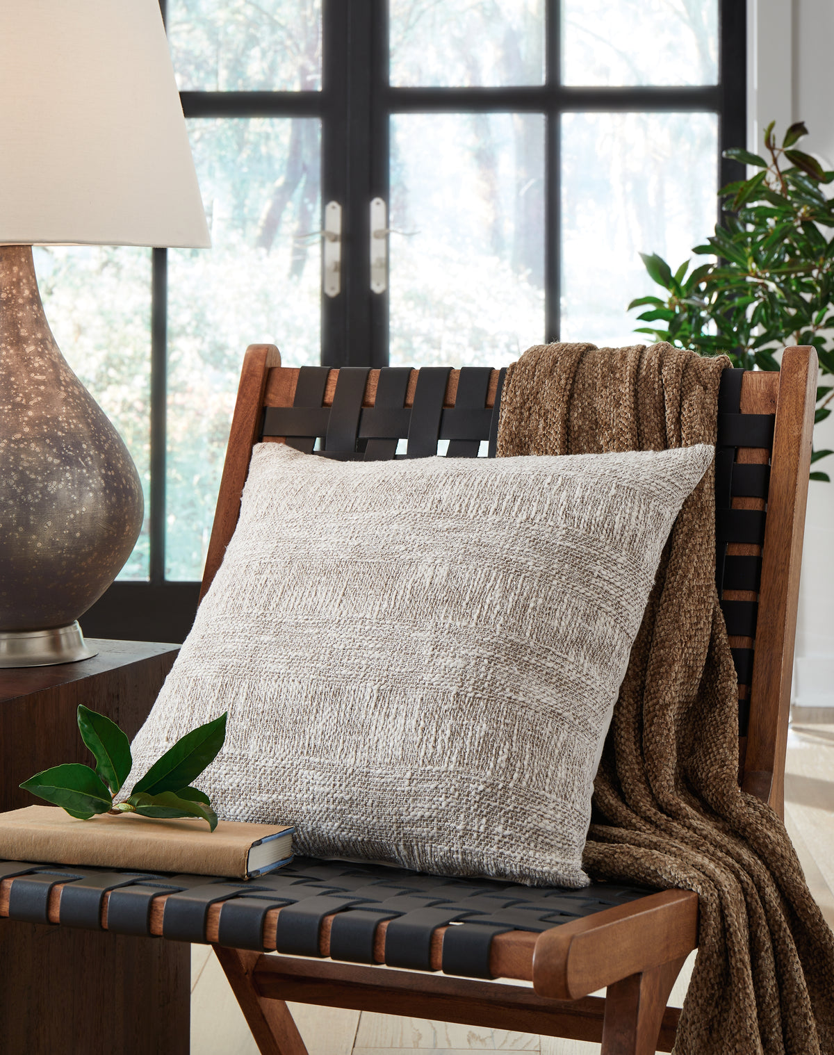 Hoover Furniture Outlet - Ashley Furniture - Carddon Pillow (Set of 4) - Pillow (4/CS) / Brown/White - A1000971