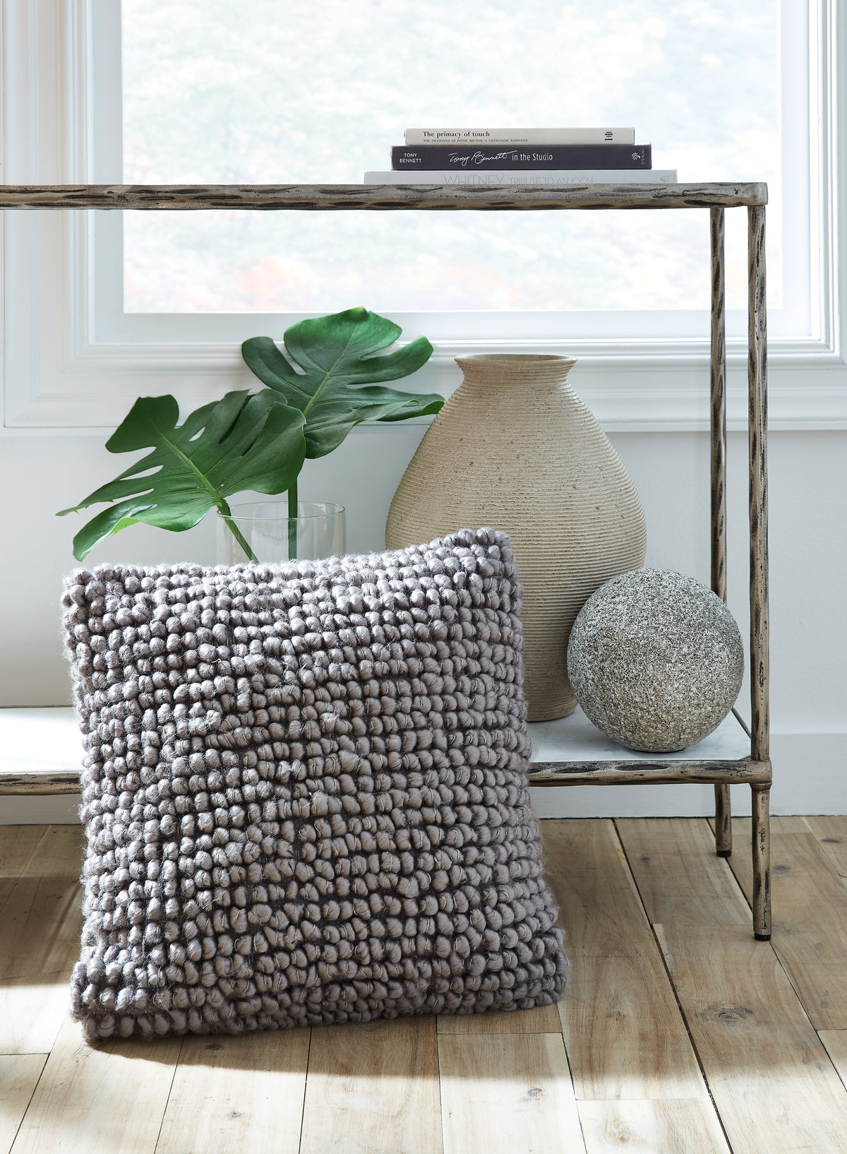 Hoover Furniture Outlet - Ashley Furniture - Aavie Pillow (Set of 4) - Pillow (4/CS) / Gray - A1000977