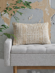 Hoover Furniture Outlet - Ashley Furniture - Hathby Pillow (Set of 4) - Pillow (4/CS) / Tan/White - A1001048