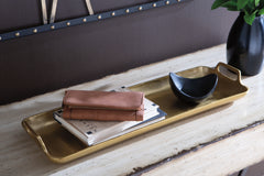 Hoover Furniture Outlet - Ashley Furniture - Posy Tray - Tray / Gold Finish - A2000136