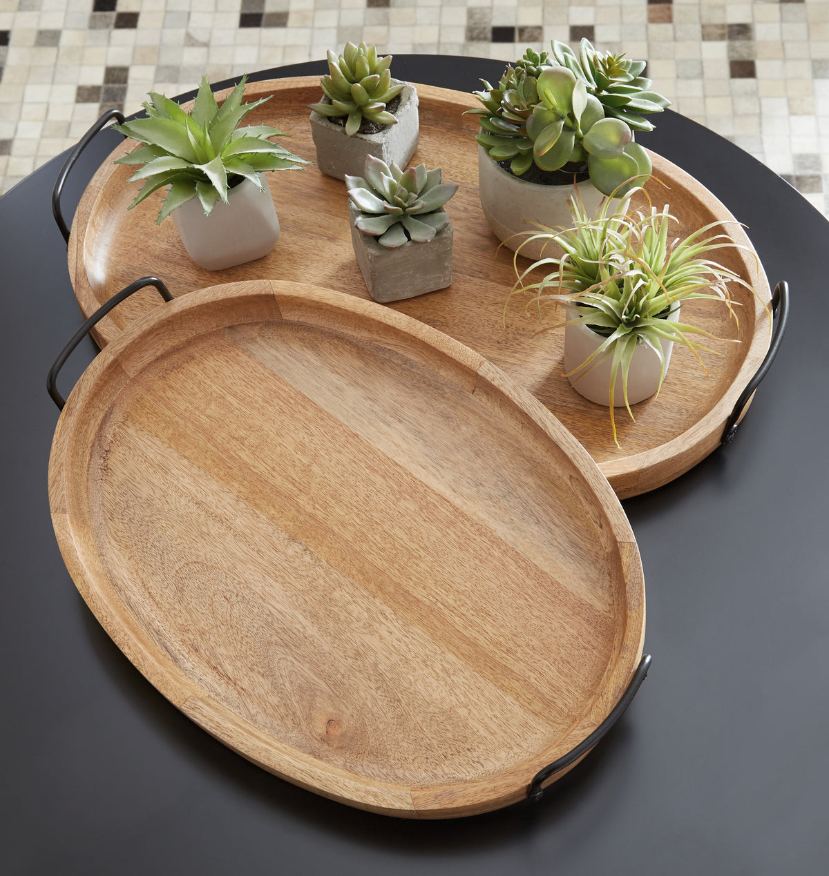 Hoover Furniture Outlet - Ashley Furniture - Jocelyne Tray (Set of 2) - Tray Set (Set of 2) - A2000455