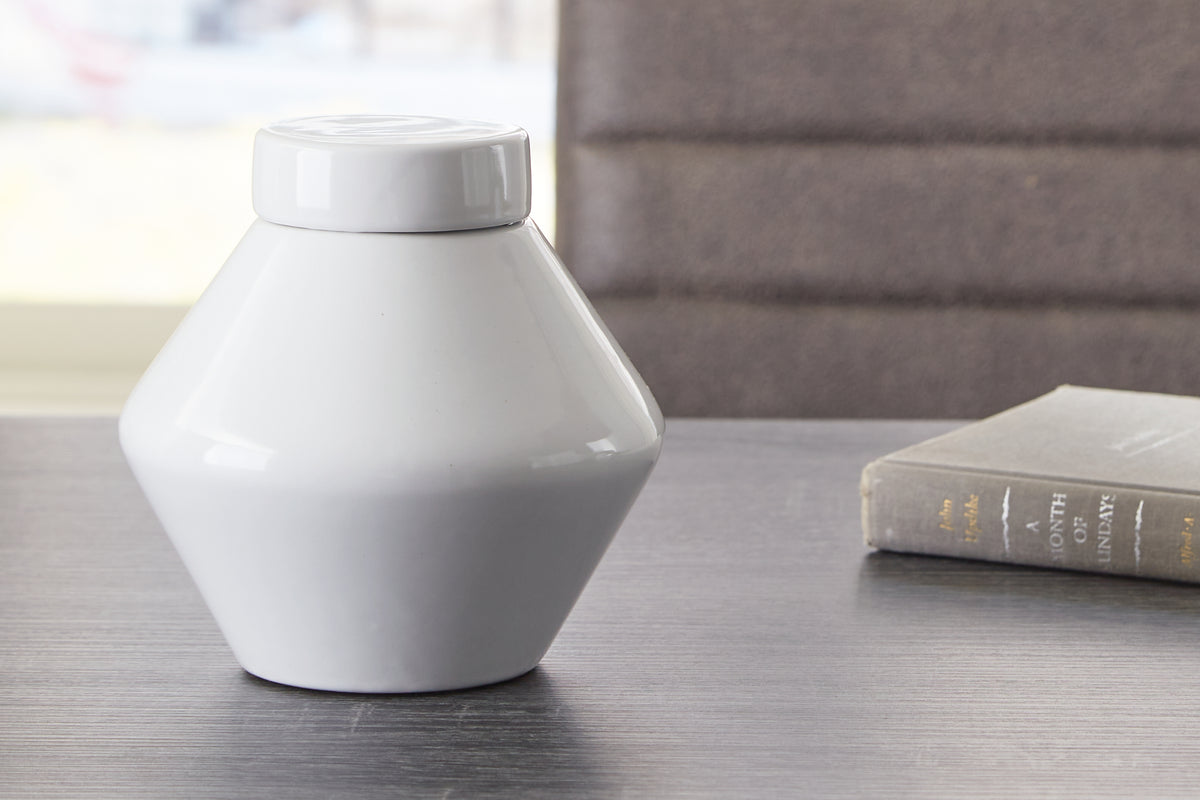Hoover Furniture Outlet - Ashley Furniture - Domina Jar (Set of 2) - Jar (2/CS) / White - A2000484