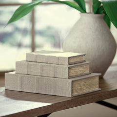 Hoover Furniture Outlet - Ashley Furniture - Jolina Box (Set of 3) - Box Set (3/CN) / Linen - A2000486