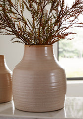 Hoover Furniture Outlet - Ashley Furniture - Millcott Vase (Set of 2) - Vase (2/CS) / Tan - A2000582