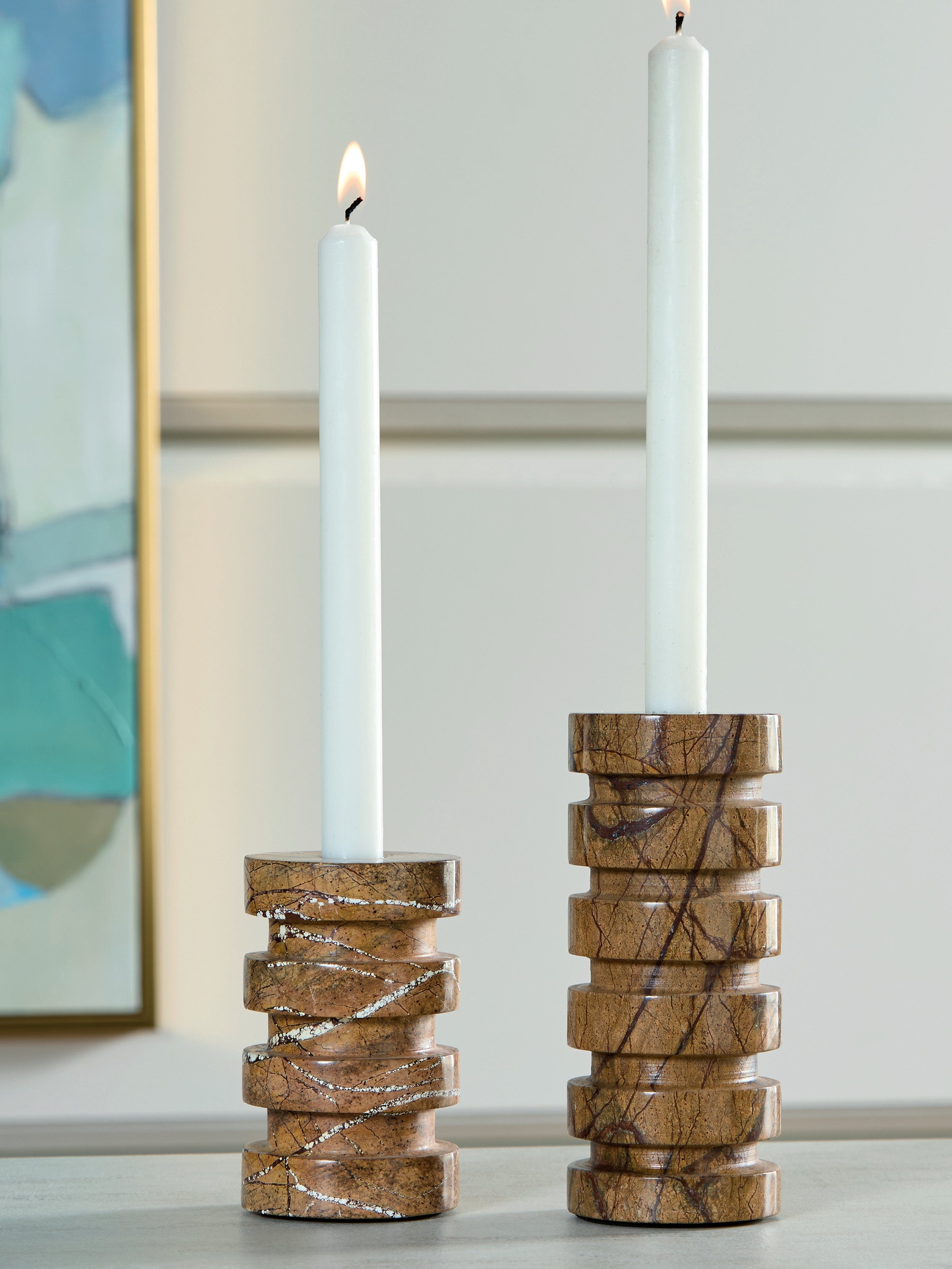 Hoover Furniture Outlet - Ashley Furniture - Emsleyfield Candle Holder Set (Set of 2) - Candle Holder Set (Set of 2) - A2000735