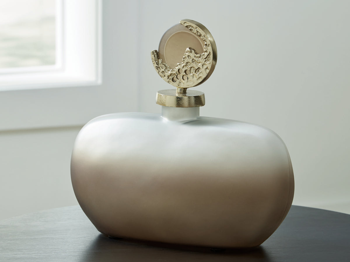 Hoover Furniture Outlet - Ashley Furniture - Acario Jar - Jar / Taupe/Gold Finish - A2000781