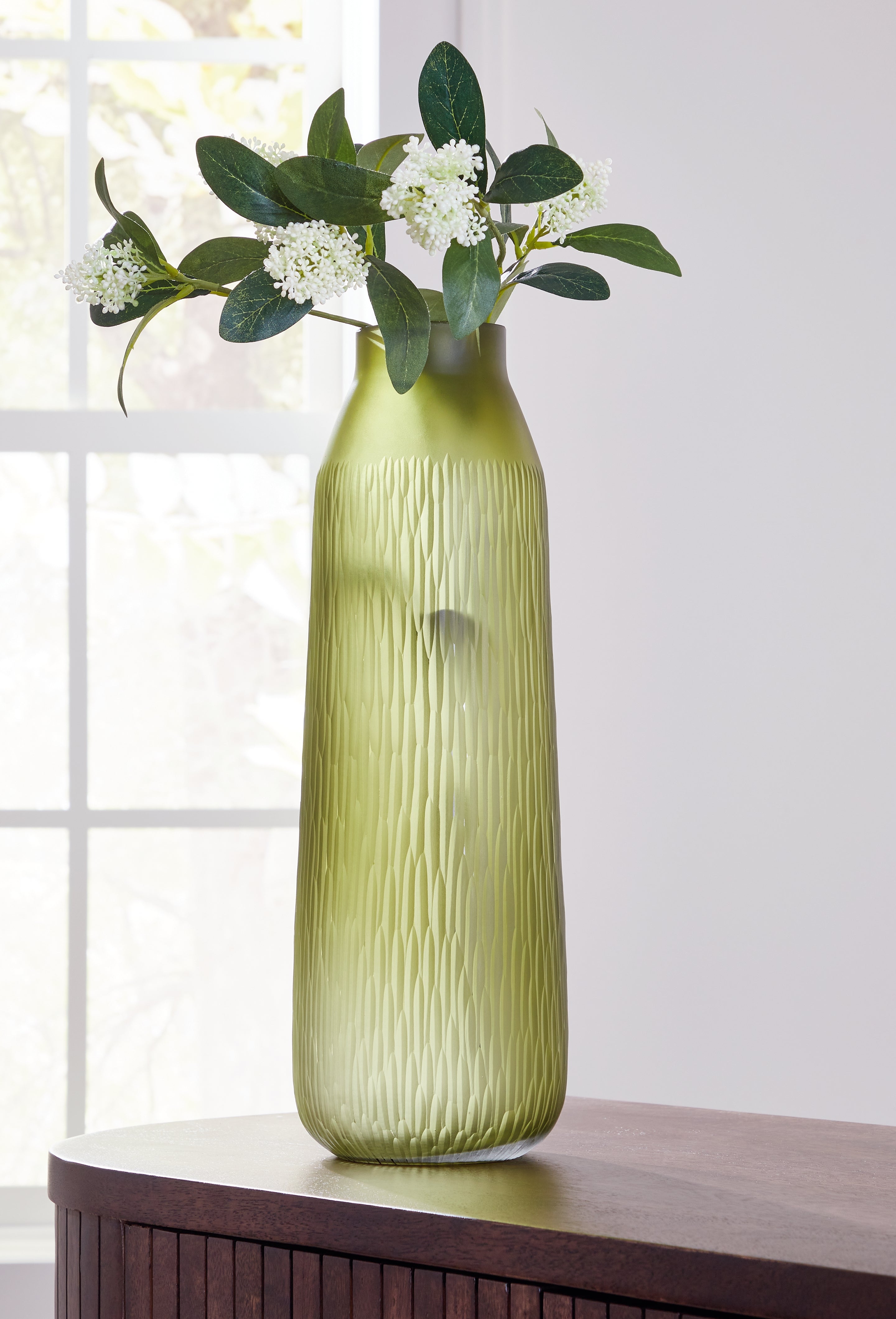 Hoover Furniture Outlet - Ashley Furniture - Scottyard Vase - Vase / Olive Green - A2900009