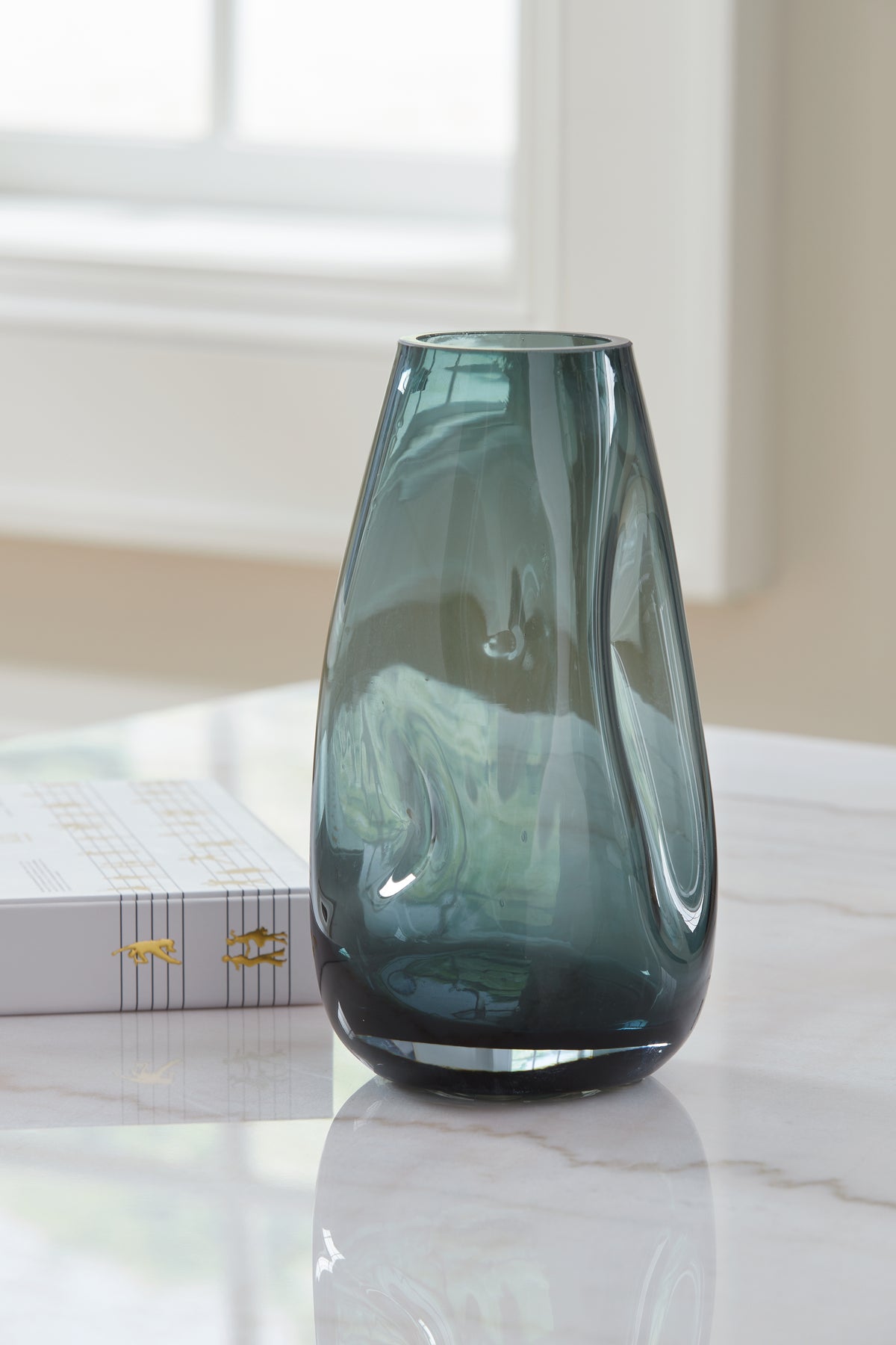 Hoover Furniture Outlet - Ashley Furniture - Beamund Vase (Set of 2) - Vase (2/CS) / Teal Blue - A2900010