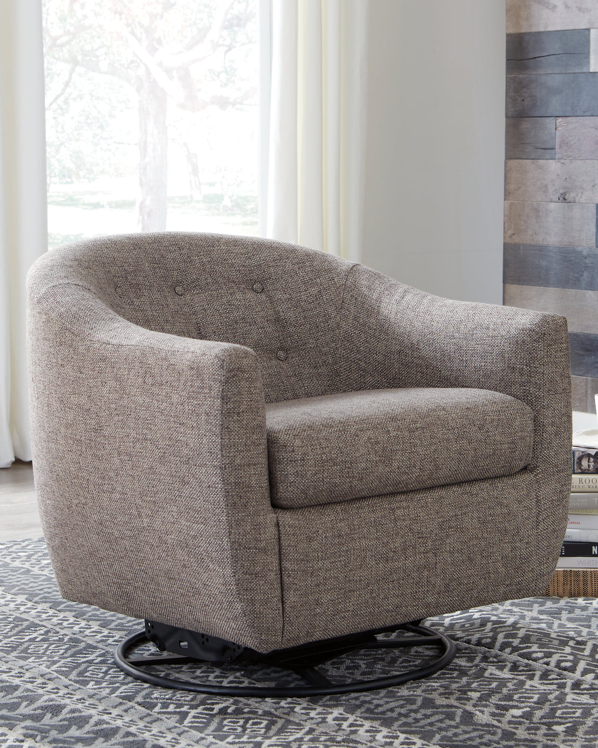Hoover Furniture Outlet - Ashley Furniture - Upshur Accent Chair - Swivel Glider Accent Chair / Taupe - A3000003