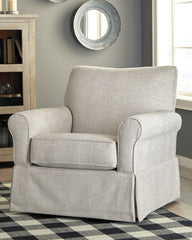 Hoover Furniture Outlet - Ashley Furniture - Searcy Accent Chair - Swivel Glider Accent Chair / Quartz - A3000006