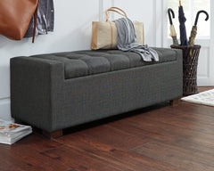 Hoover Furniture Outlet - Ashley Furniture - Cortwell Storage Bench - Storage Bench / Gray / 54"W x 18"D x 18"H - A3000224