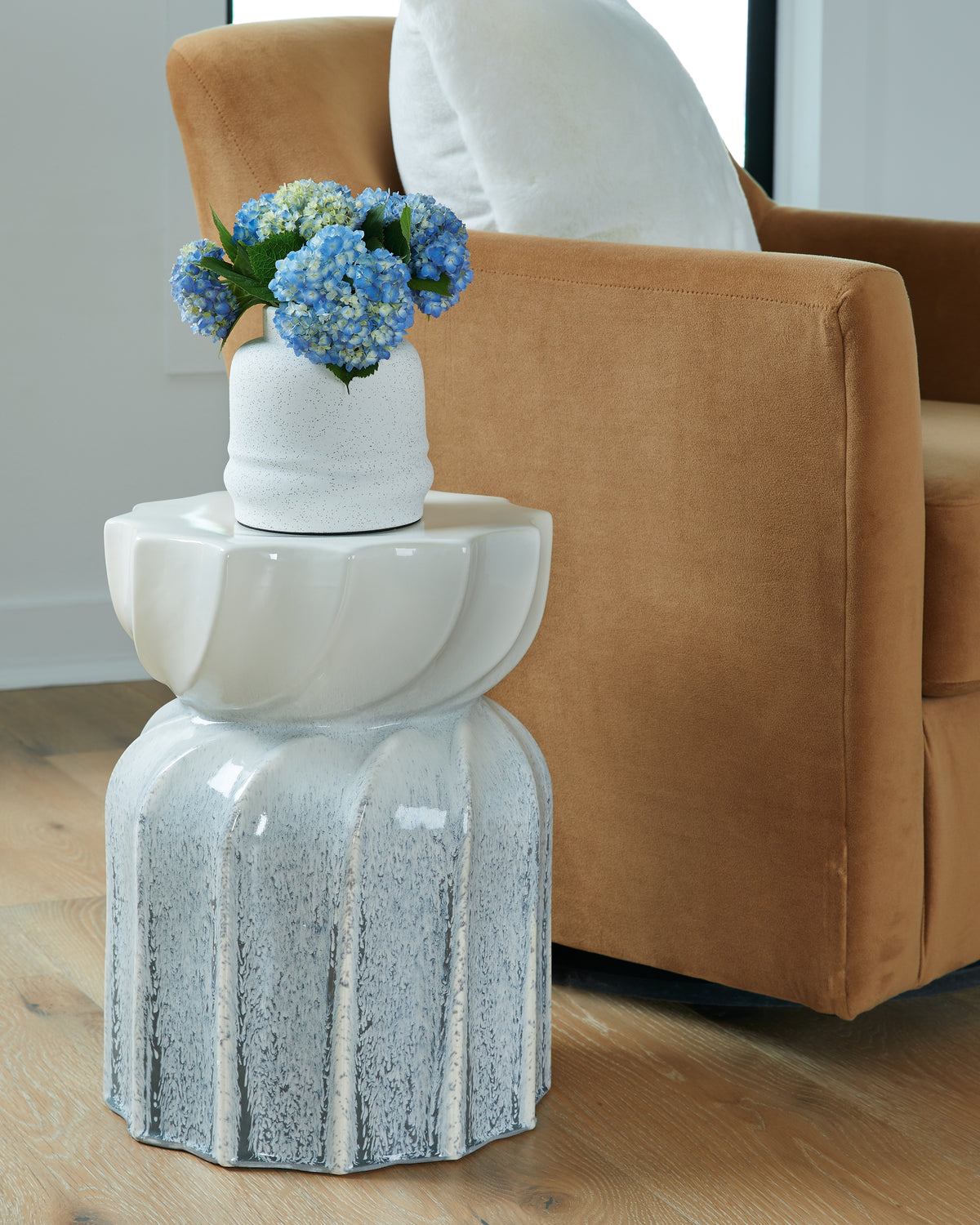 Hoover Furniture Outlet - Ashley Furniture - Michamere Stool - Stool / Gray/Taupe - A3000619
