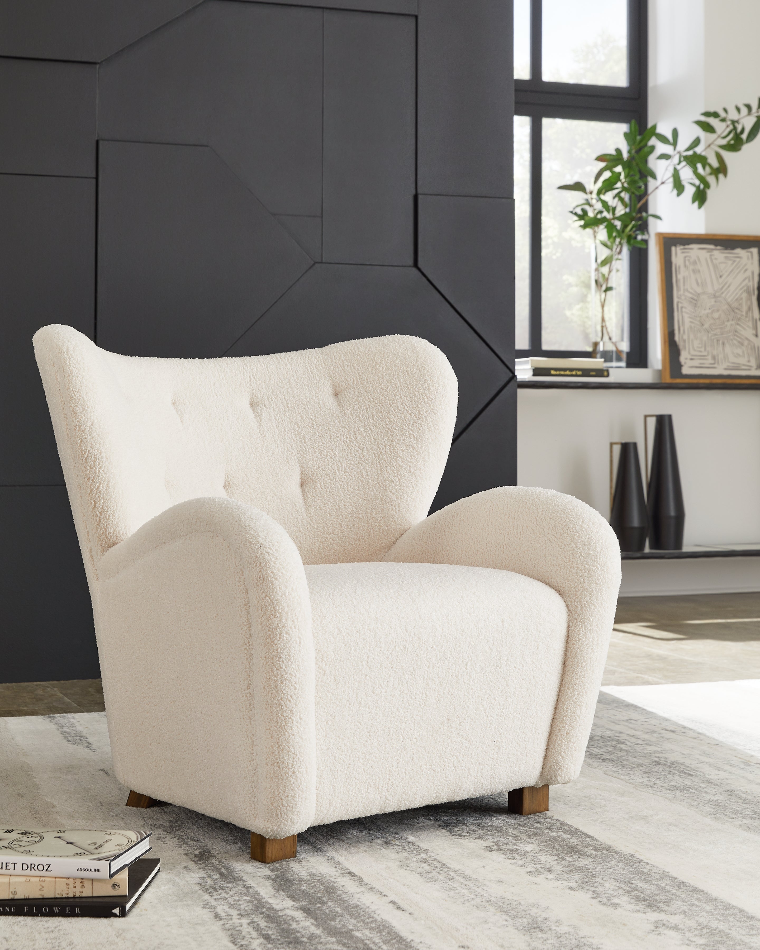 Hoover Furniture Outlet - Ashley Furniture - Larbell Accent Chair - Accent Chair / Ecru - A3000709
