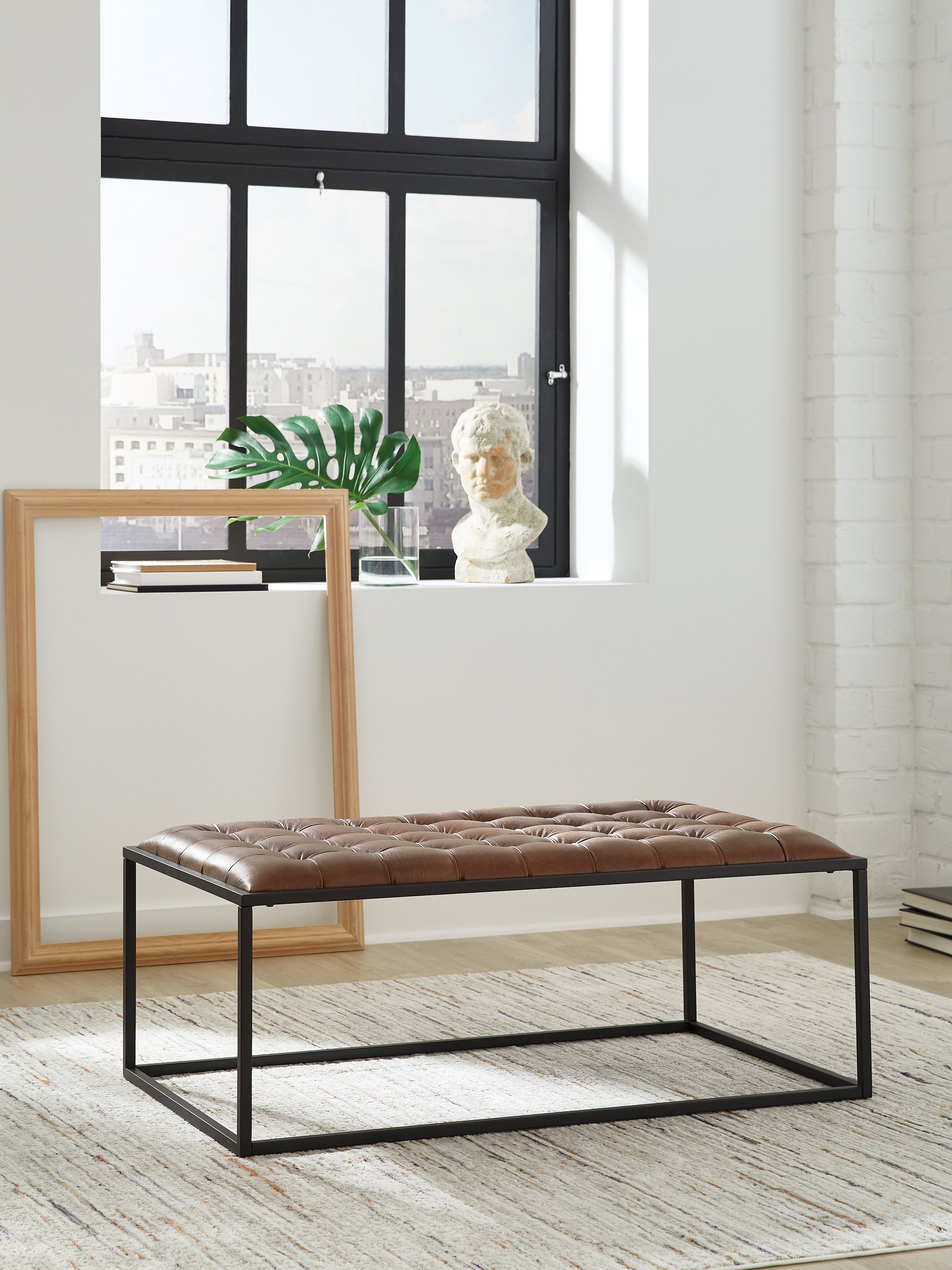 Hoover Furniture Outlet - Ashley Furniture - Junsor Coffee Table Ottoman - Cocktail Ottoman - A3000826