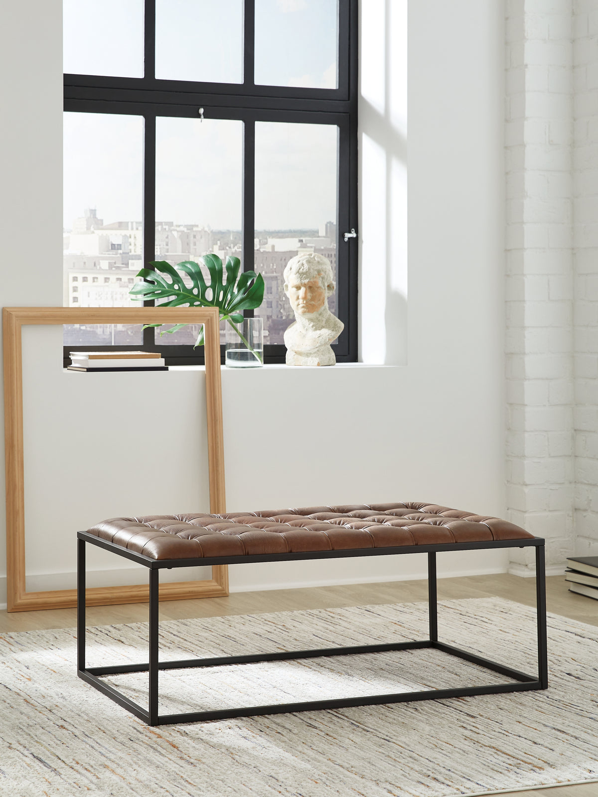 Hoover Furniture Outlet - Ashley Furniture - Junsor Coffee Table Ottoman - Cocktail Ottoman - A3000826