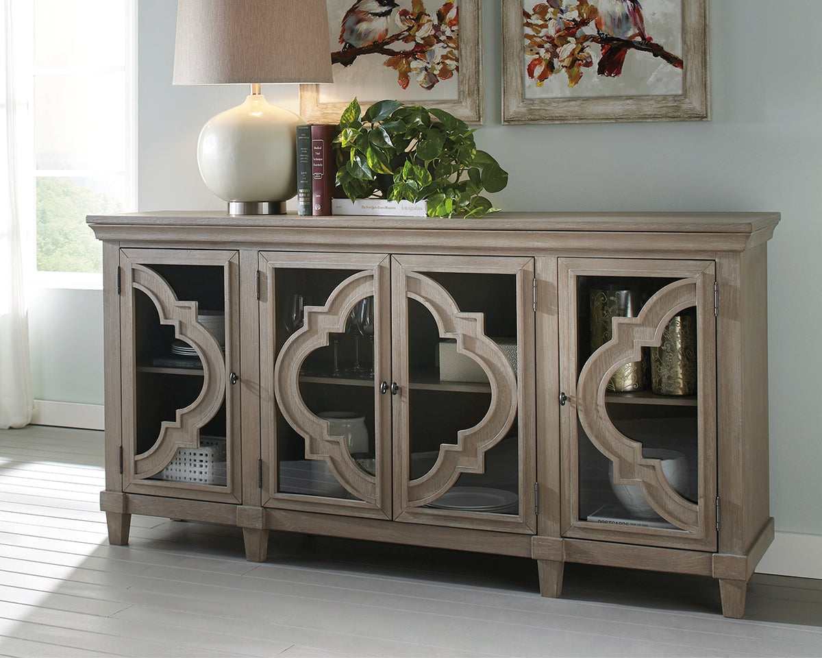 Hoover Furniture Outlet - Ashley Furniture - Fossil Ridge Accent Cabinet - Accent Cabinet / Gray - A4000037