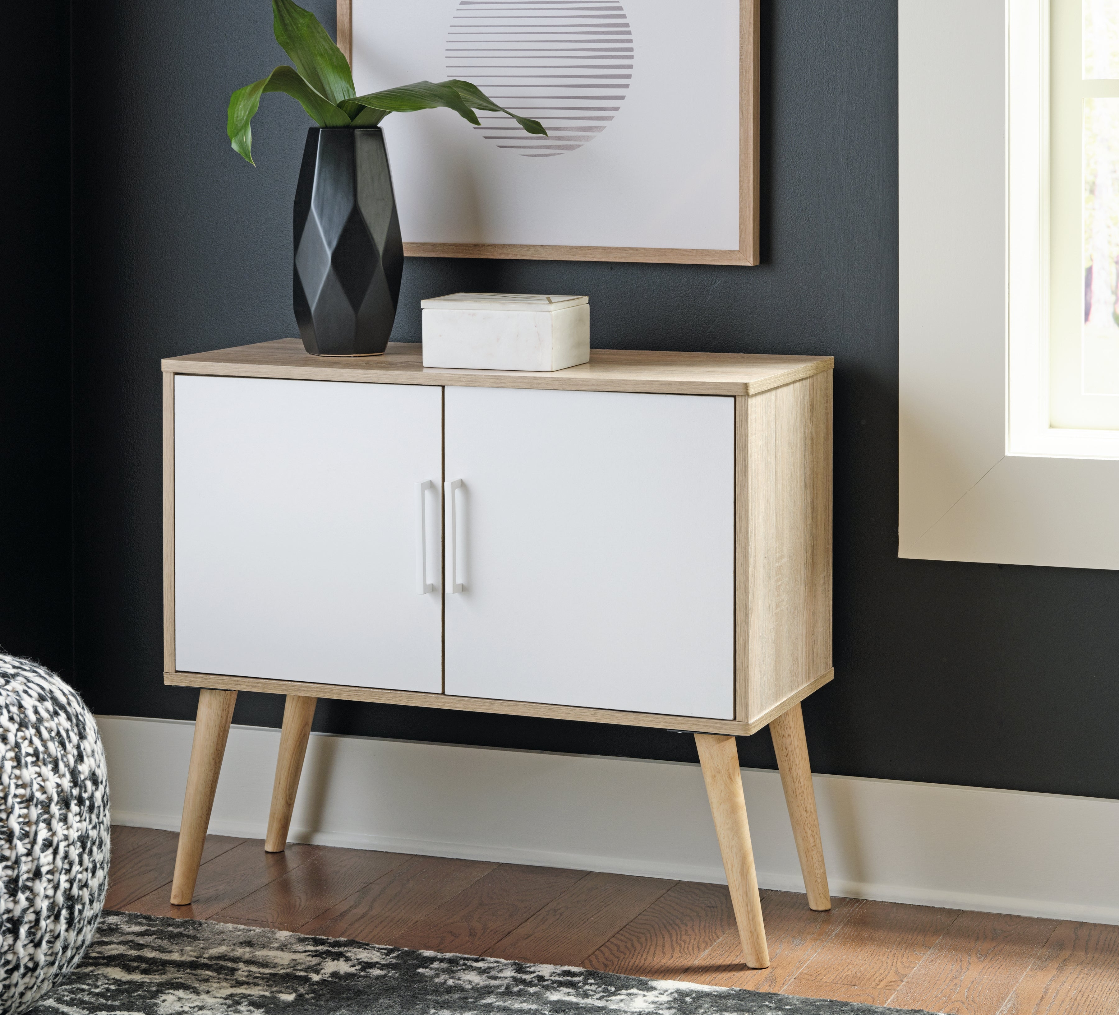 Hoover Furniture Outlet - Ashley Furniture - Orinfield Accent Cabinet - Accent Cabinet / Natural/White - A4000396
