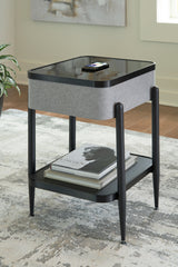 Hoover Furniture Outlet - Ashley Furniture - Jorvalee Accent Table with Speaker - Accent Table with Speaker / Gray/Black - A4000550