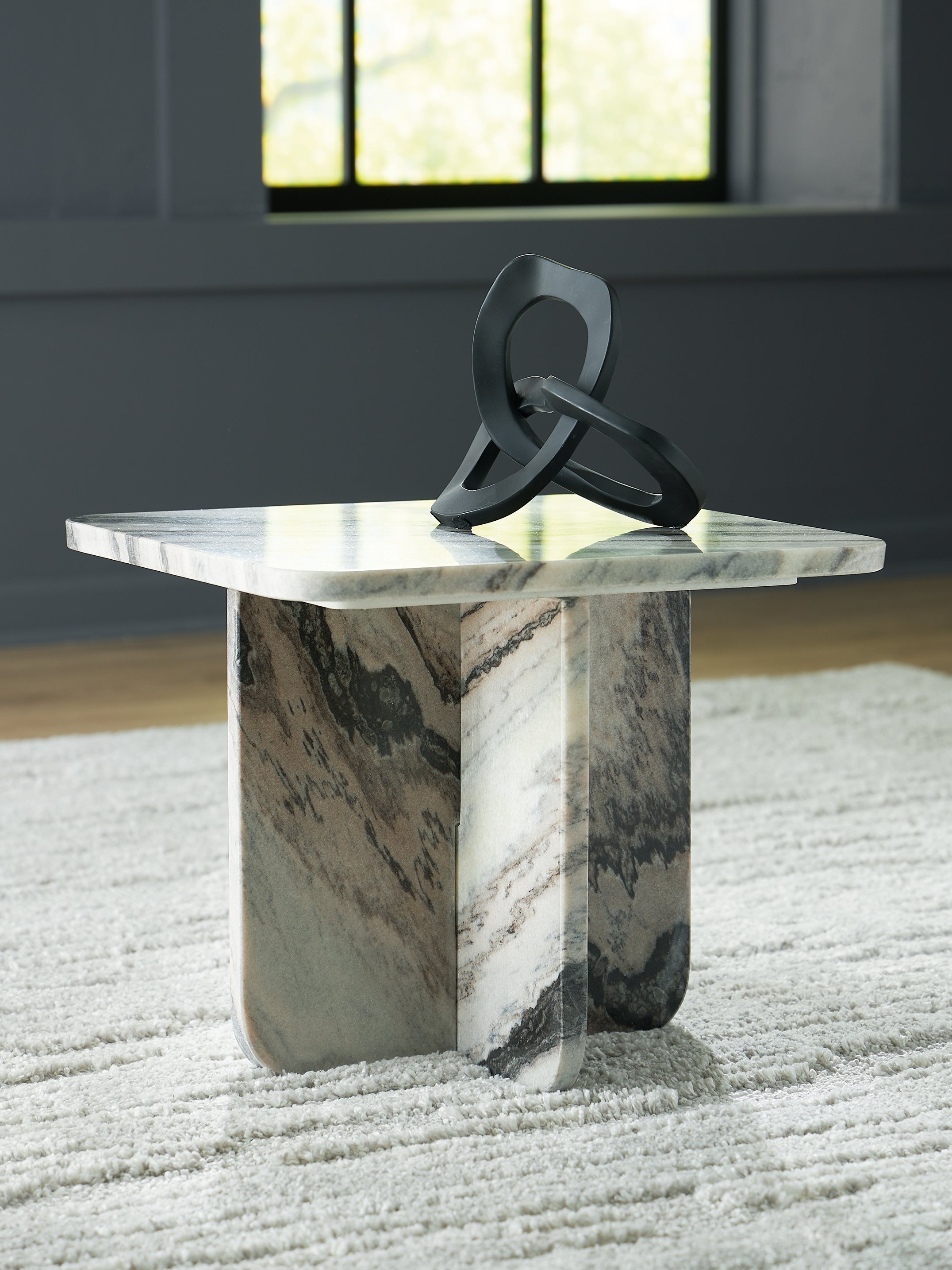 Hoover Furniture Outlet - Ashley Furniture - Baretton Accent Coffee Table - Accent Cocktail Table / Black/White/Taupe - A4000671