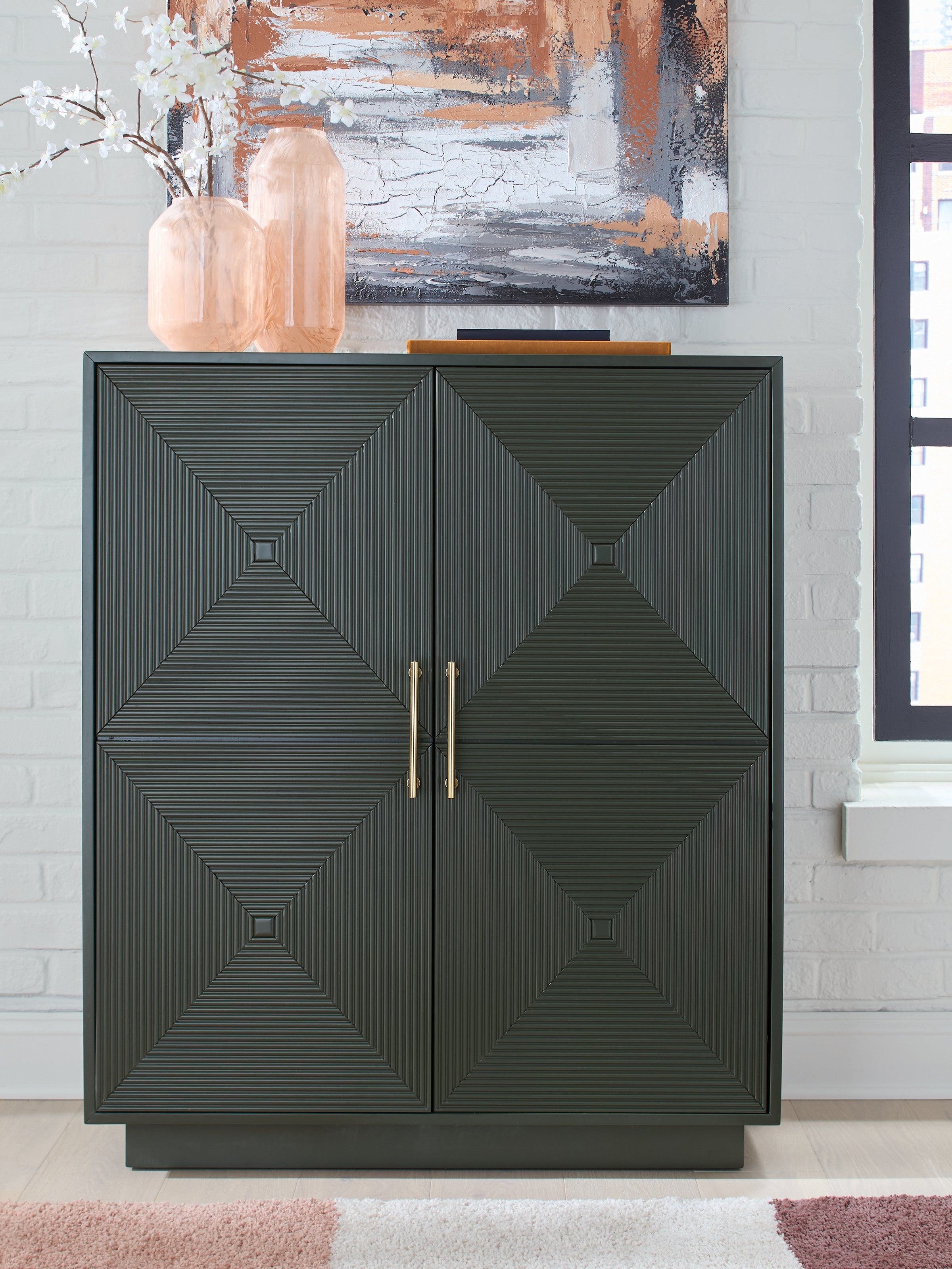 Hoover Furniture Outlet - Ashley Furniture - Geirwood Accent Cabinet - Accent Cabinet / Dark Green - A4000676