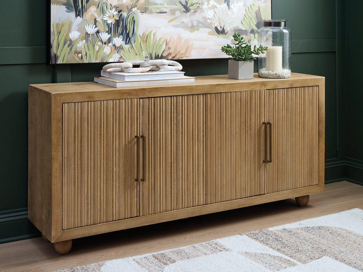 Hoover Furniture Outlet - Ashley Furniture - Niam Accent Cabinet - Accent Cabinet / Light Antique Beige - A4000684
