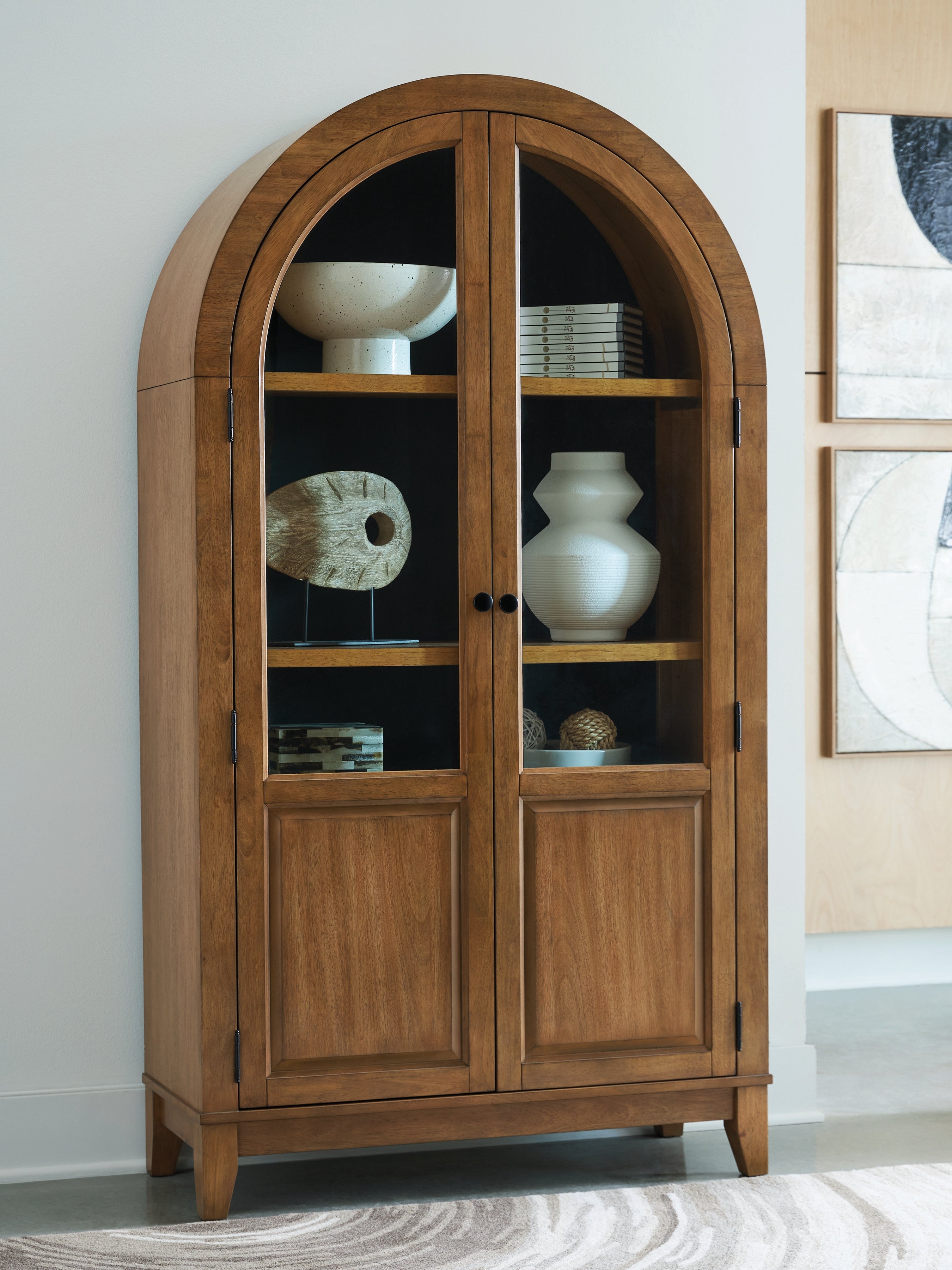 Hoover Furniture Outlet - Ashley Furniture - Dagandale Accent Cabinet - Accent Cabinet / Natural/Black - A4000705
