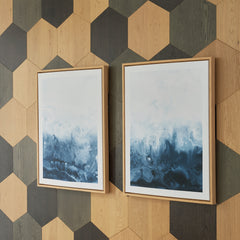 Hoover Furniture Outlet - Ashley Furniture - Holport Wall Art (Set of 2) - Wall Art Set (Set of 2) / Blue/White - A8000368